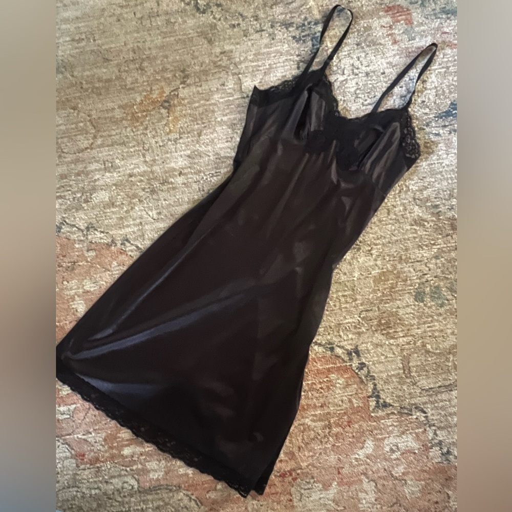 Vintage Vassarette Black Slip
